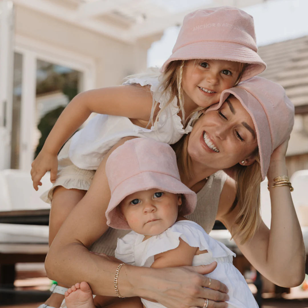 Anchor & Arrow - Terry Towelling Bucket Hat | Blush