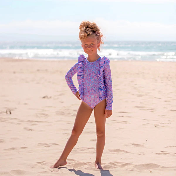 Fernleigh Avenue - Ava Kids Long Sleeve Solid Back Swimsuit