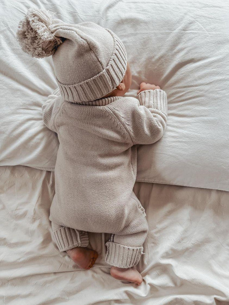 3 Little Crowns - Knitted Romper | Mushroom