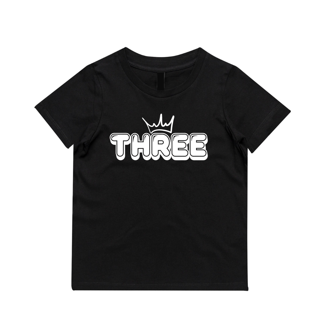 MLW By Design - Personalised Crown Birthday Tee | Various Ages & Colours