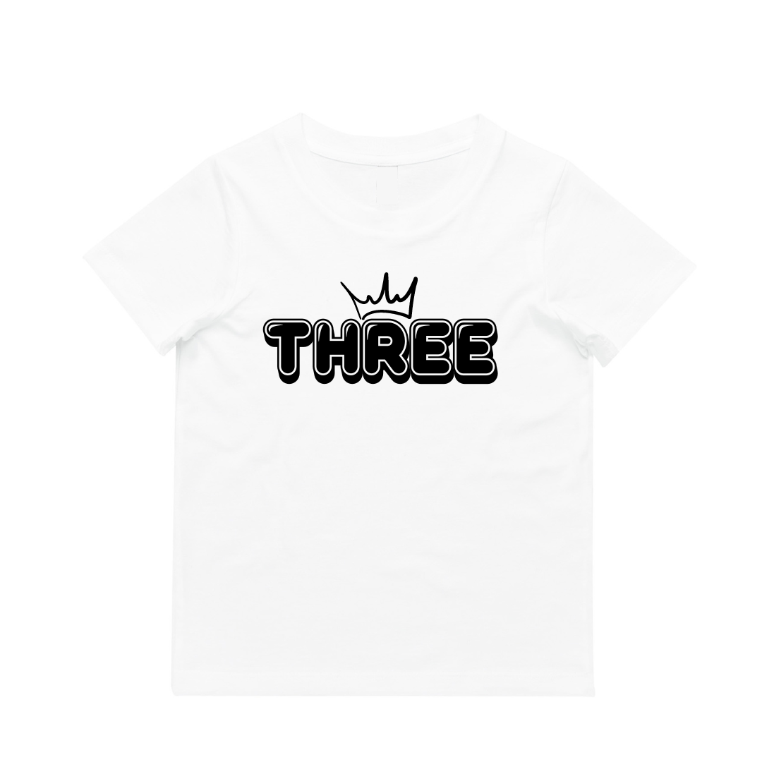 MLW By Design - Personalised Crown Birthday Tee | Various Ages & Colours