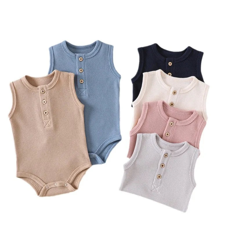 Sleeveless Button Bodysuit | Various Colours