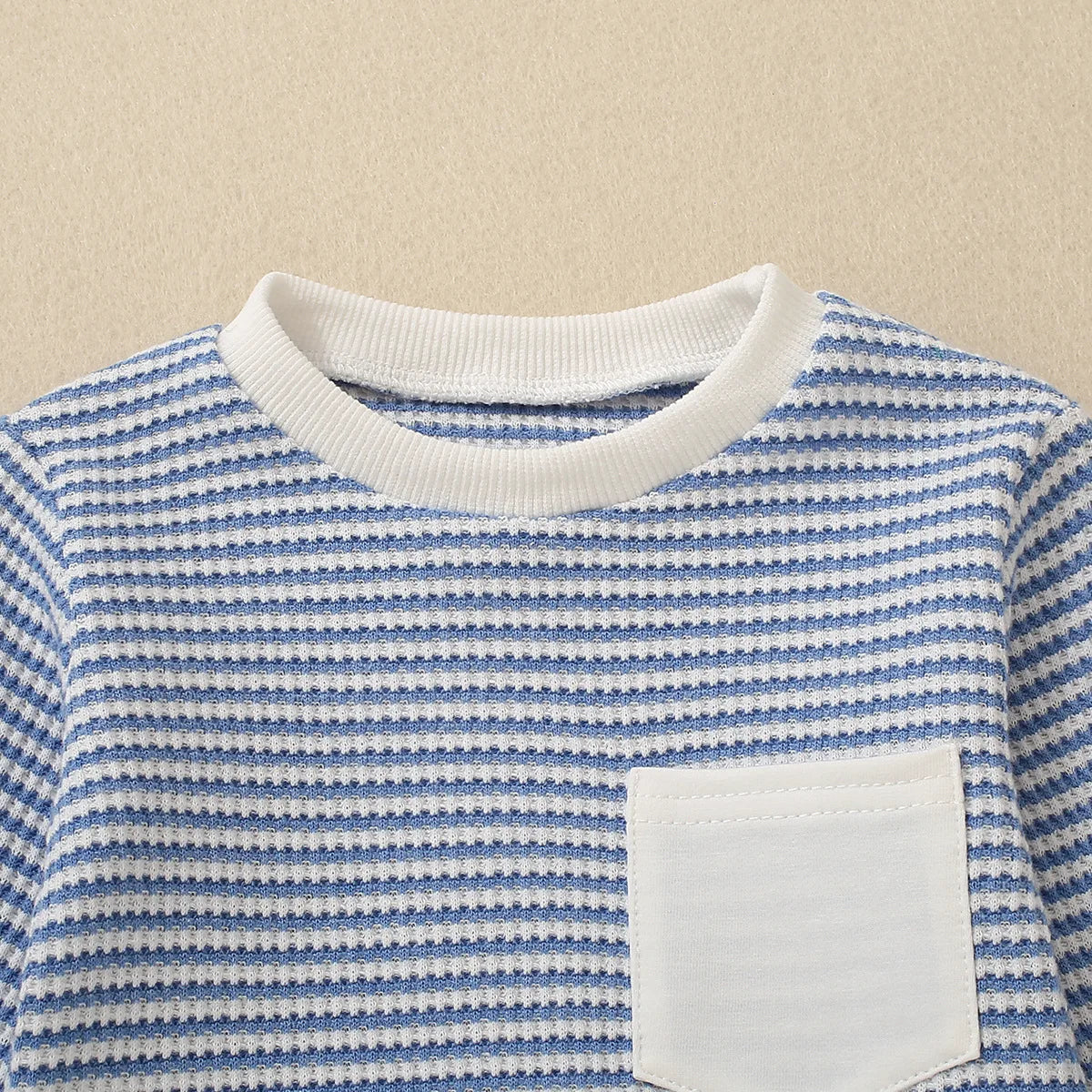 Waffle Stripe Pocket Set | Blue