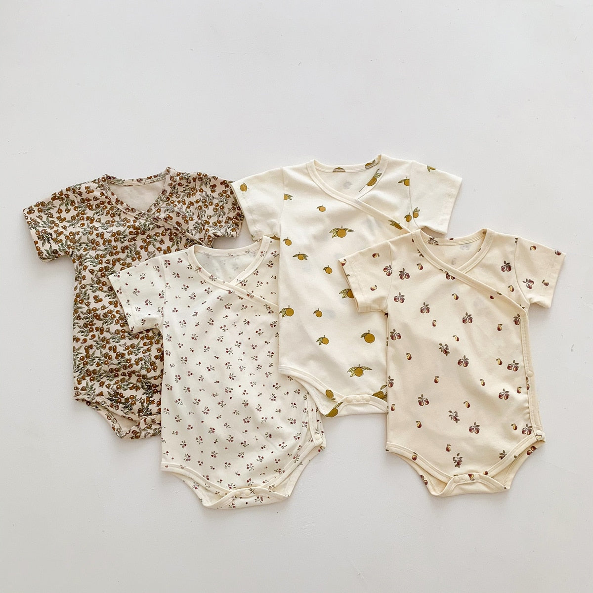 Side Snaps Patterned Bodysuits | 4 Colours