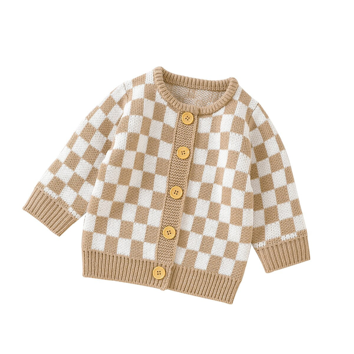 Checkers Knit Cardigan | Fudge