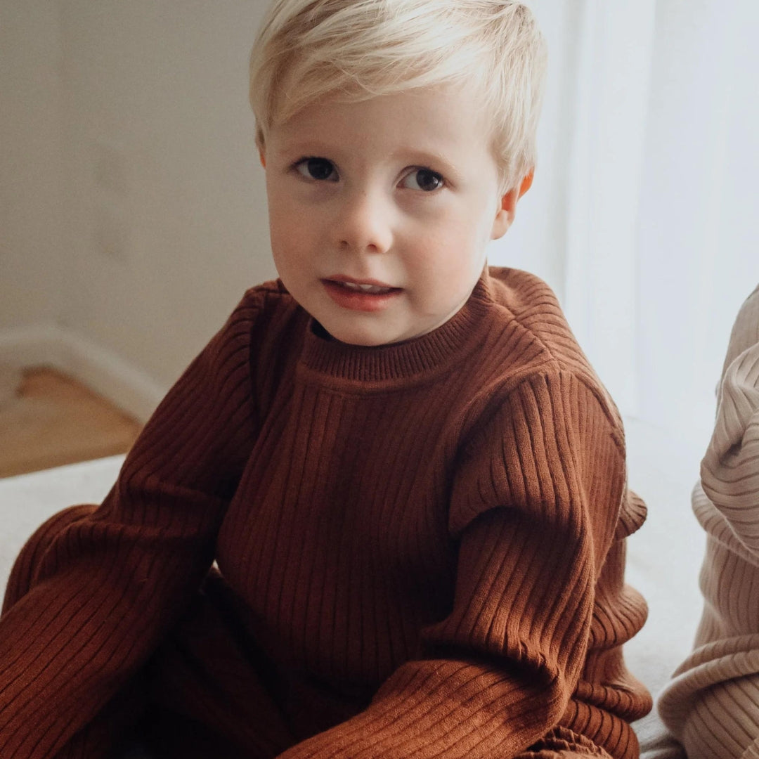 Bowie Blake Ribbed Top | Brown