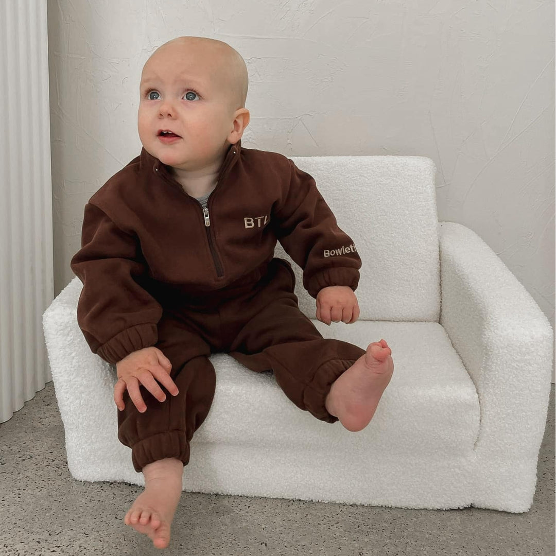 Bowie Fleece Tracksuit Jumper| Chocolate