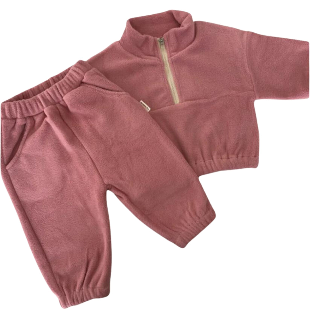 Breezy Co. - Fluffy Tracksuit Set | Pink