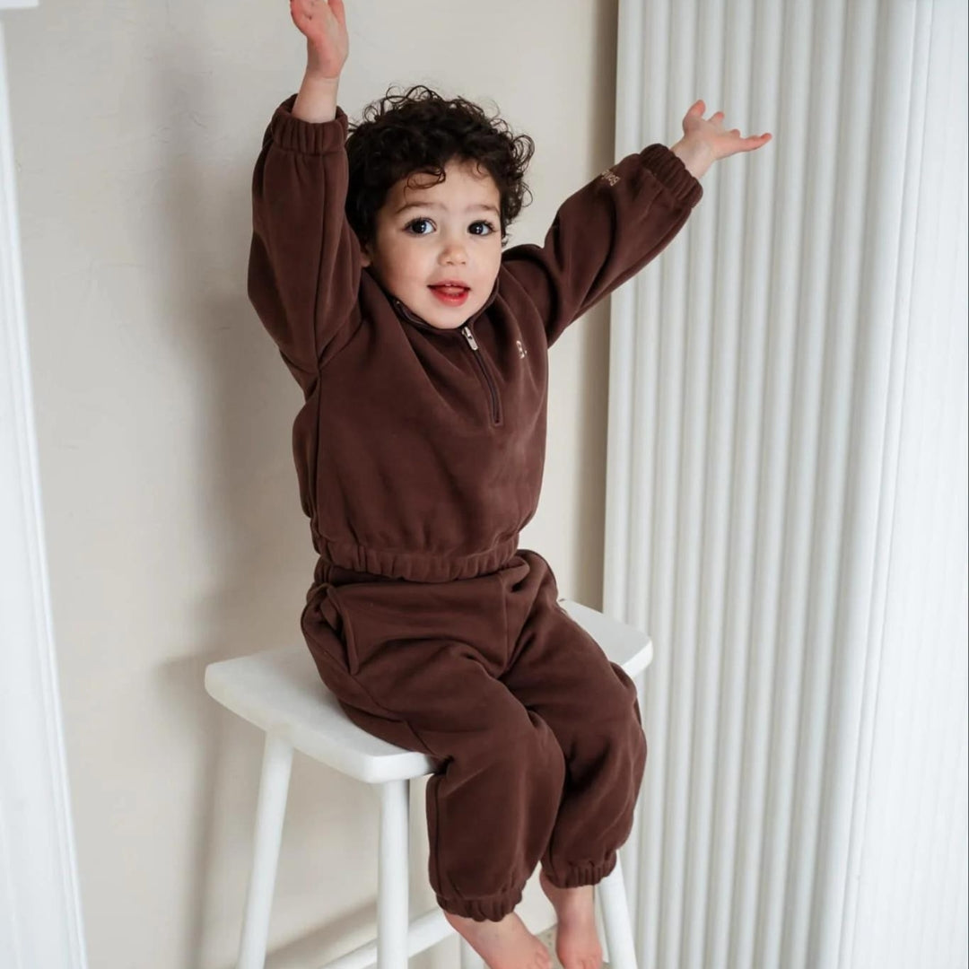 Bowie Fleece Tracksuit Pants | Chocolate