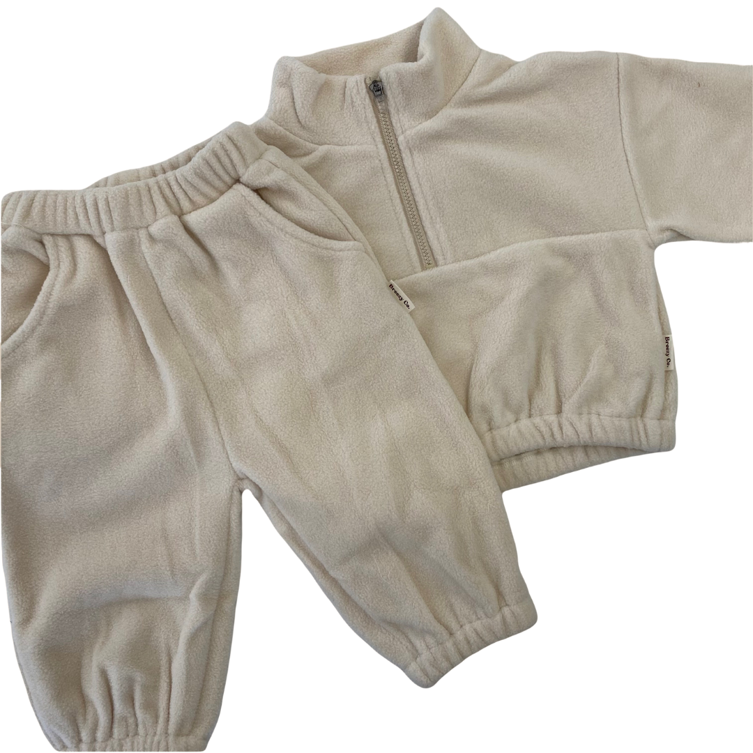 Breezy Co. - Fluffy Tracksuit Set | Sand