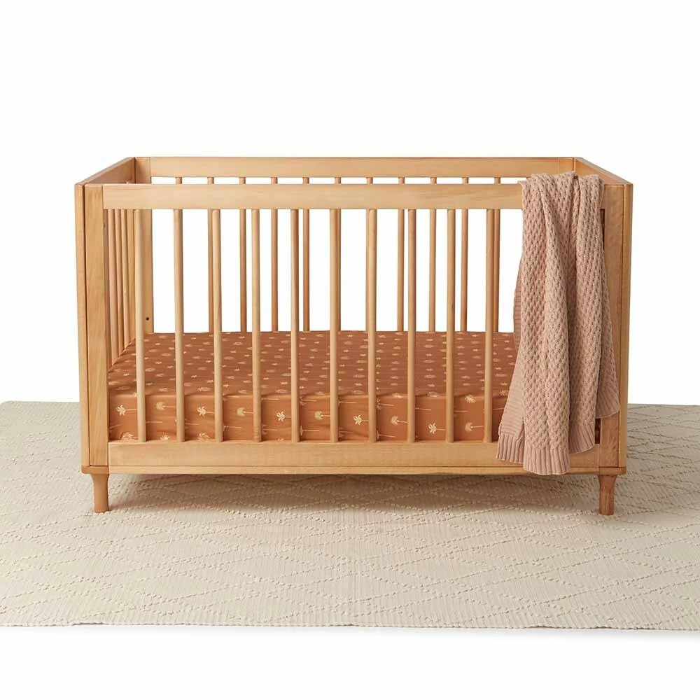 Snuggle Hunny Kids - Organic Fitted Cot Sheet | Bronze Palm