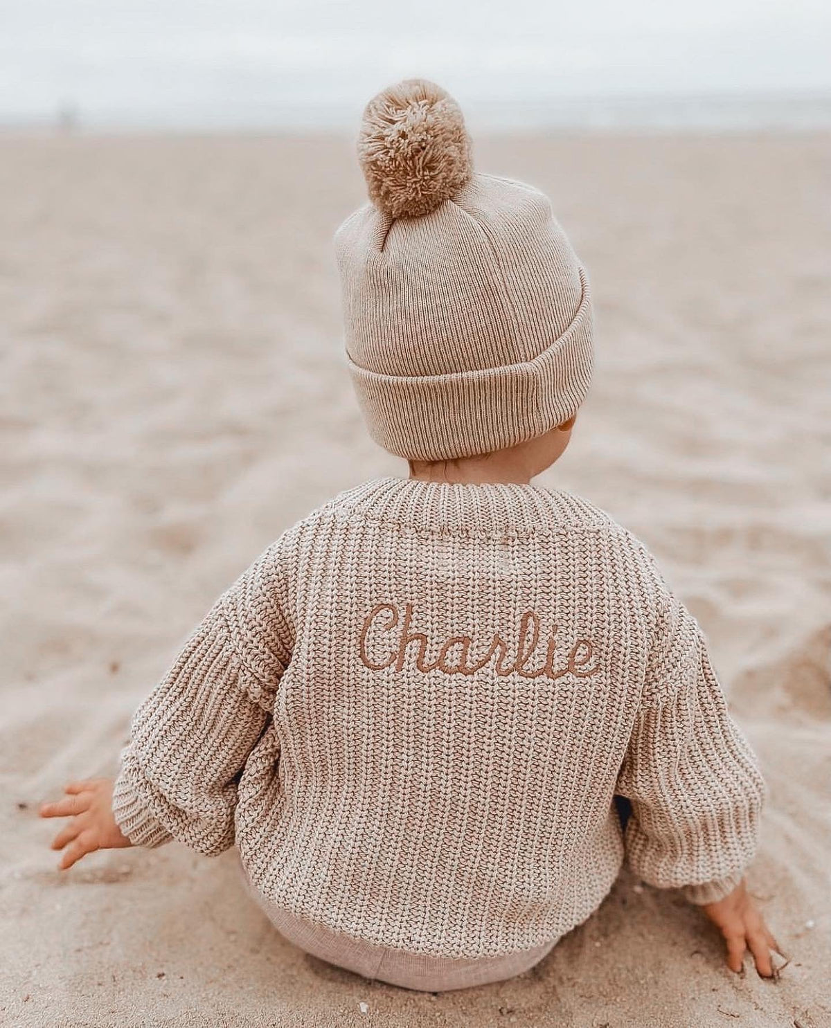 Little Zemi - Knit Jumper Sand | Personalised