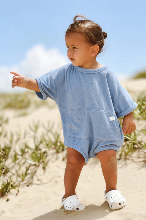 All Fenix - Mini Terry Romper | Blueberry