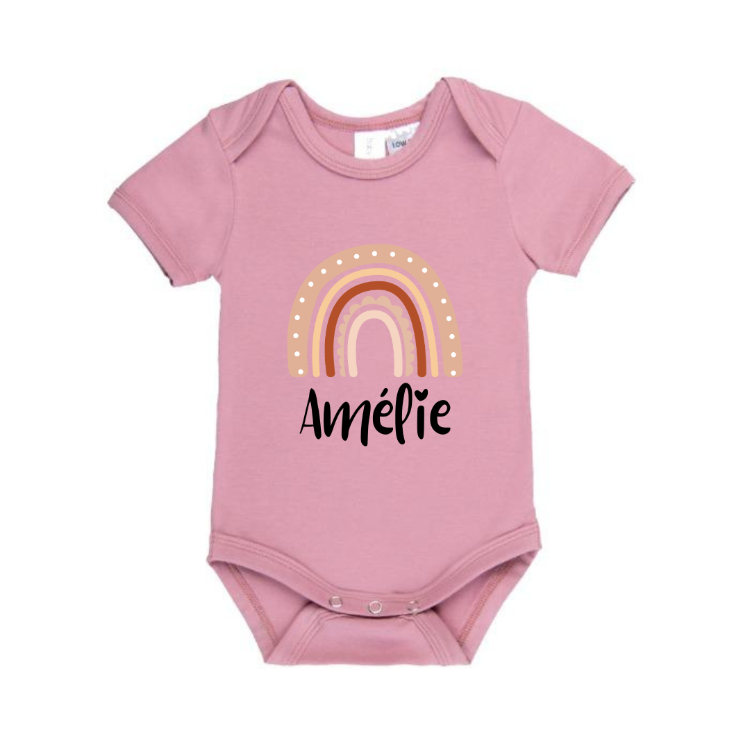 MLW By Design- Personalised Rainbow Name Bodysuit | Various Colours