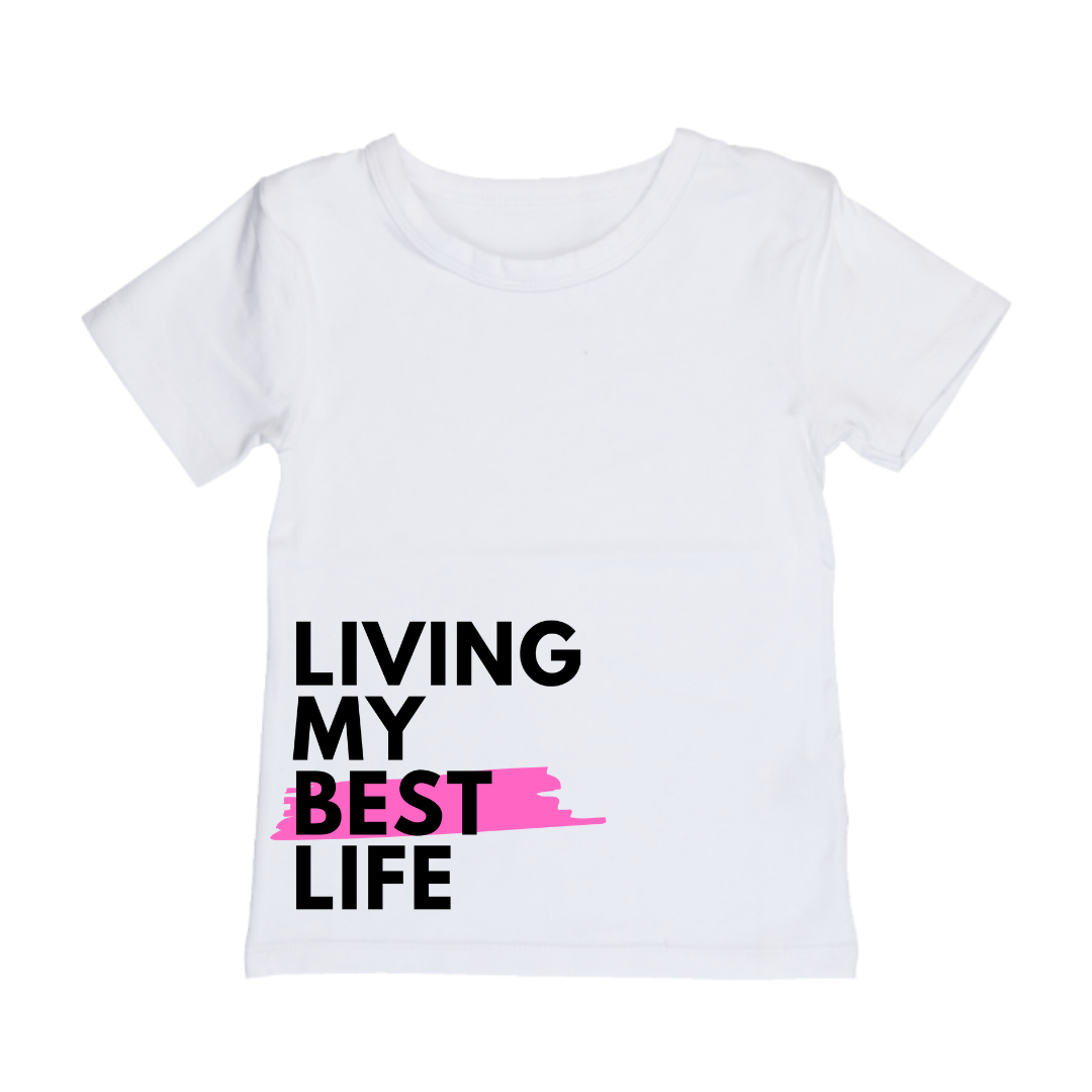 MLW By Design - Living My Best Life Tee | Pink or Gold Print