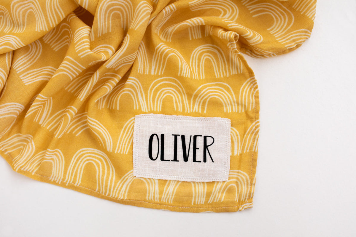 Timber Tinkers - Personalised Swaddle - Signature Rainbow