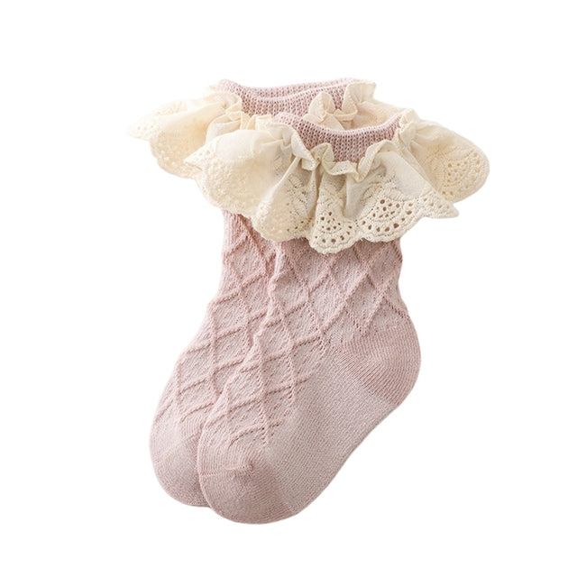 Net Frilly Socks | Pink