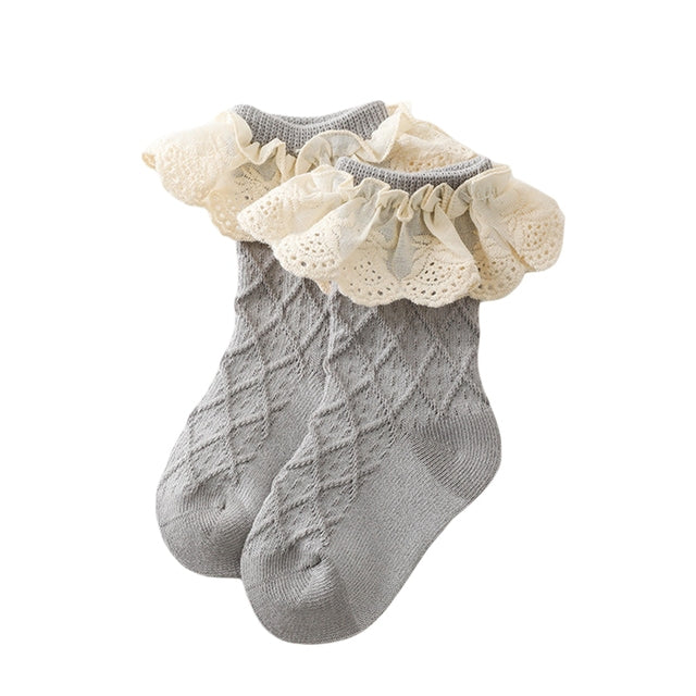 Net Frilly Socks | Grey