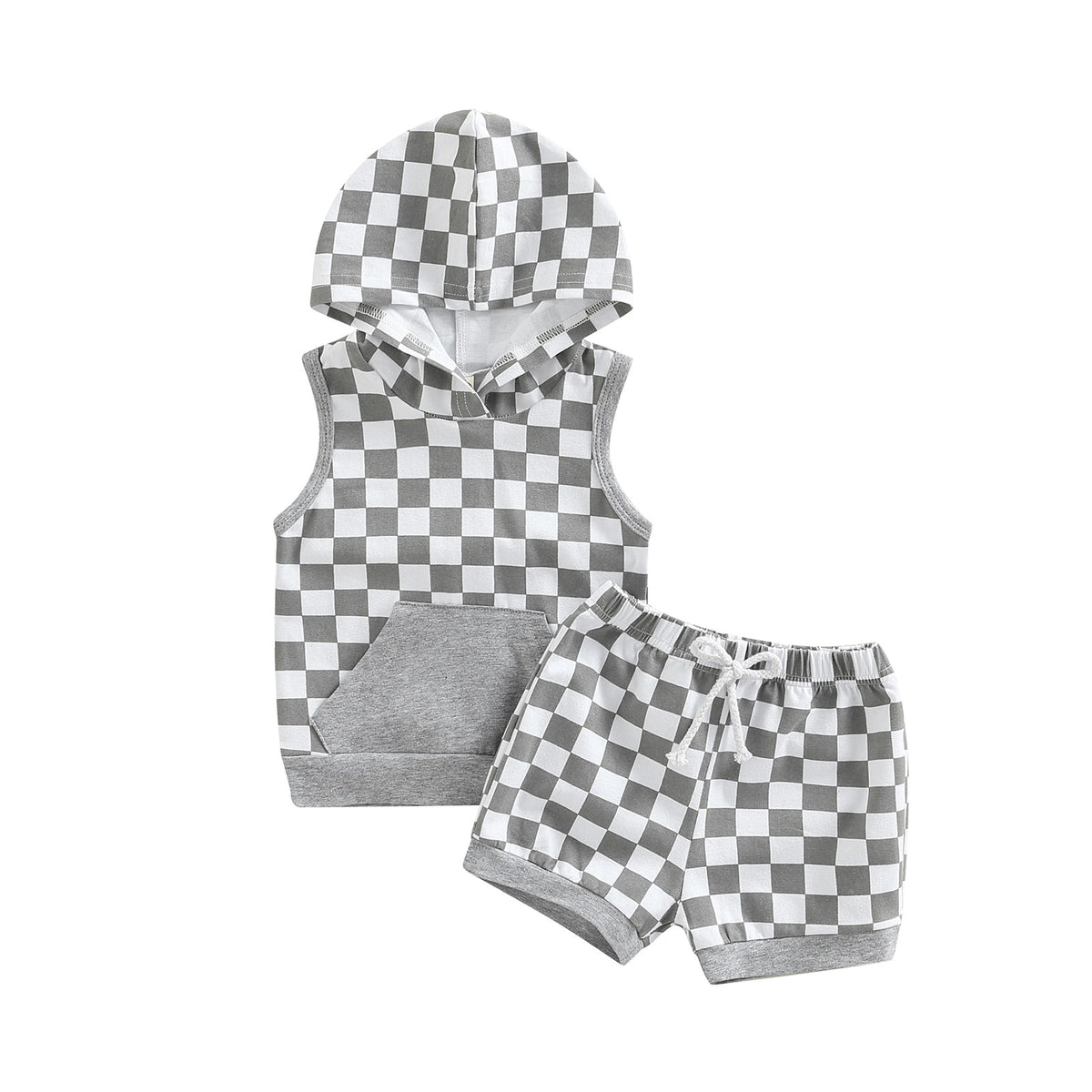 Checkers Hoodie Set | Grey