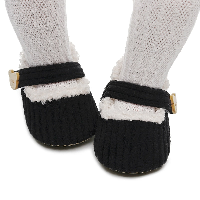 Fluffy Teddy Slippers | Black