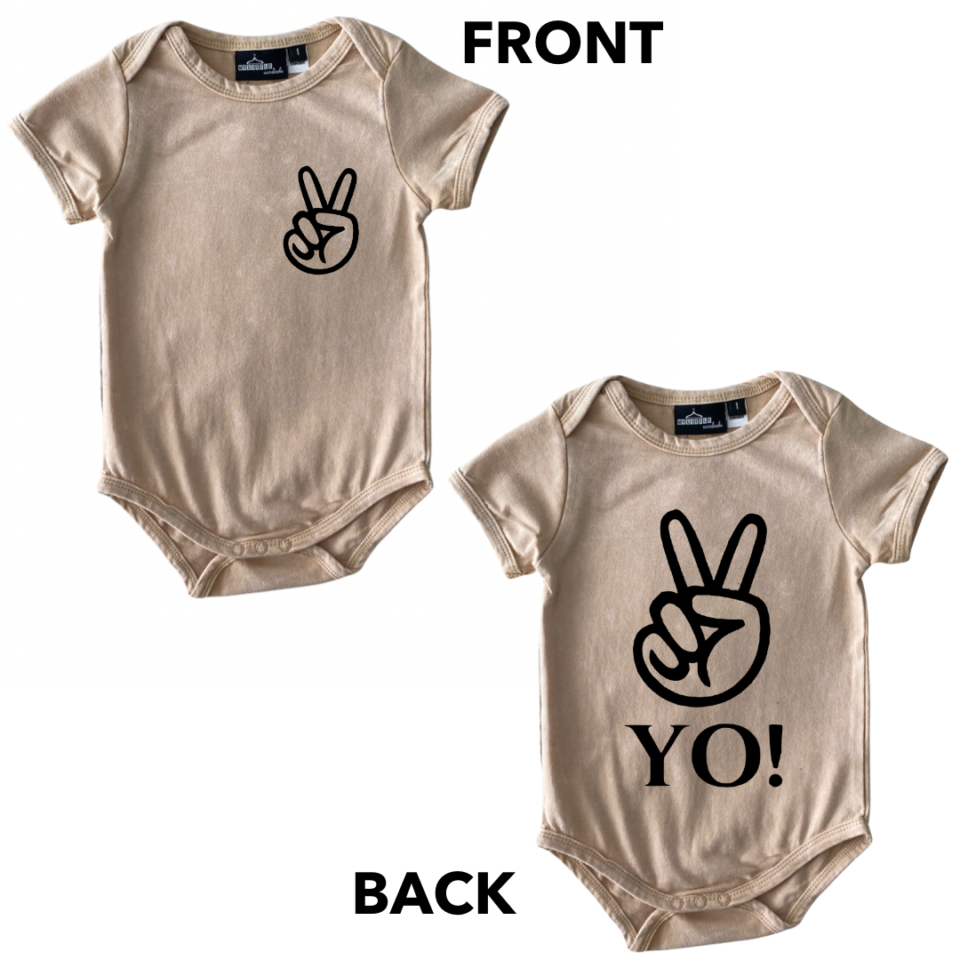 MLW By Design - Peace Yo! Stonewash Bodysuit