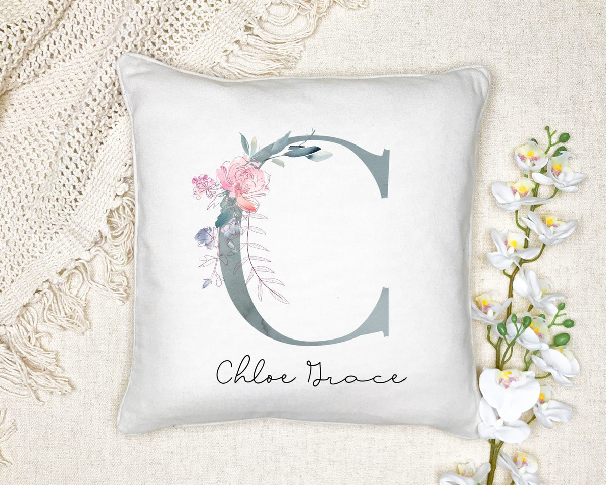 Timber Tinkers - Personalised Pillow Case | Floral Letter