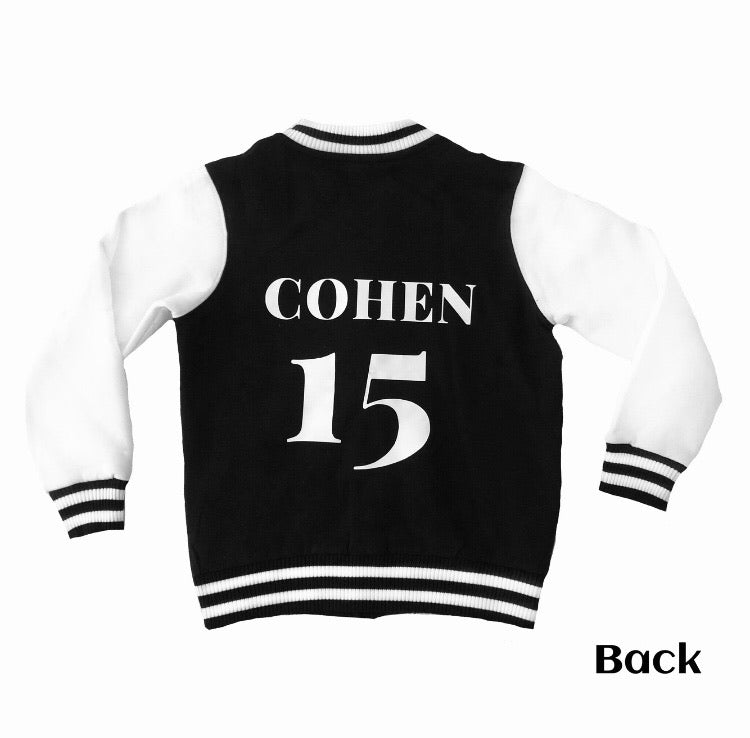 MLW By Design - Personalised Varsity Jacket | Black & White