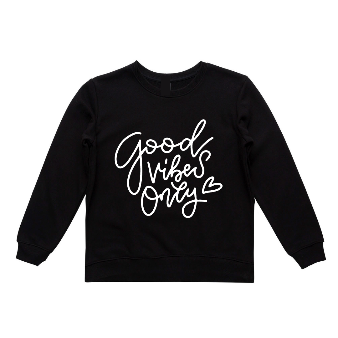 MLW By Design - Good Vibes Only Adult Crew | Black or Pink