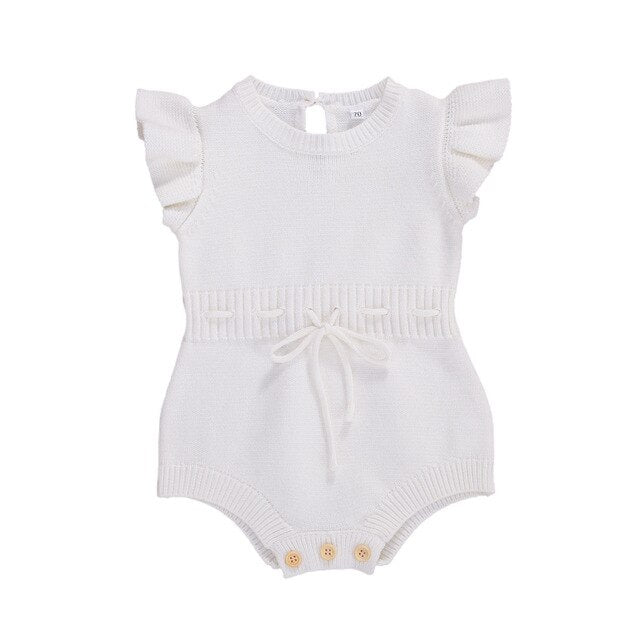 Addison Knit Romper | White