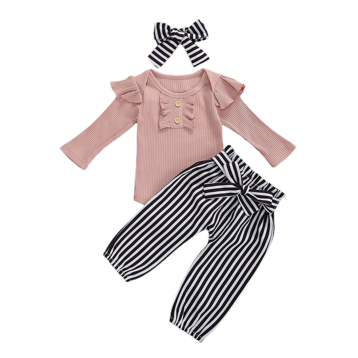 Stripe Pants Flutter Set